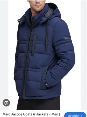 Marc By Marc Jacobs Navy Hooded Quilted Puffer Jacket